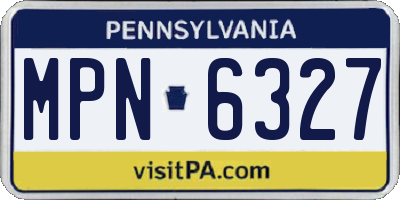 PA license plate MPN6327