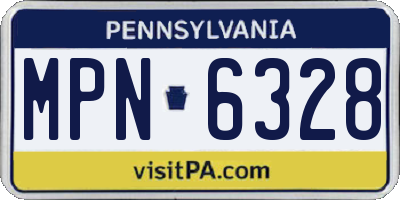 PA license plate MPN6328