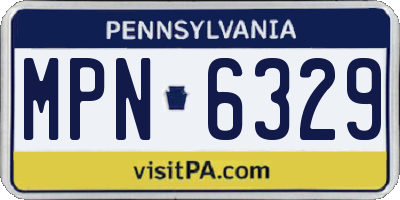 PA license plate MPN6329