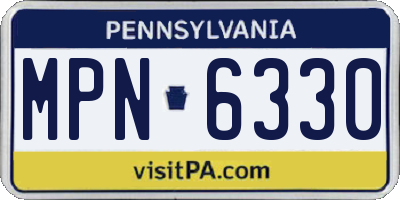 PA license plate MPN6330