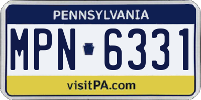 PA license plate MPN6331