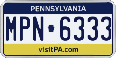 PA license plate MPN6333
