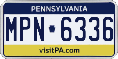 PA license plate MPN6336