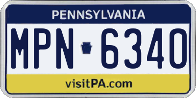 PA license plate MPN6340