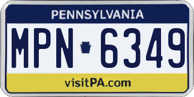 PA license plate MPN6349