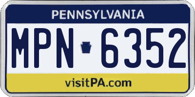 PA license plate MPN6352