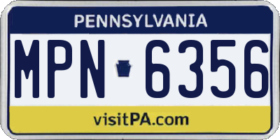 PA license plate MPN6356