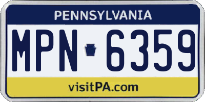 PA license plate MPN6359