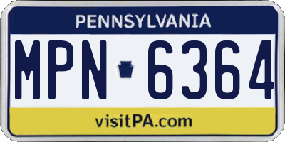 PA license plate MPN6364