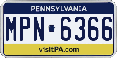 PA license plate MPN6366