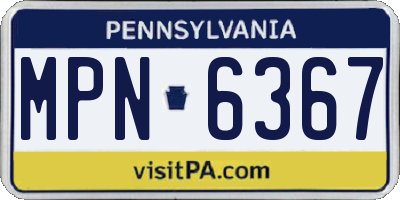 PA license plate MPN6367