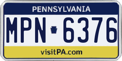 PA license plate MPN6376