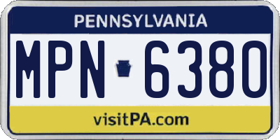 PA license plate MPN6380