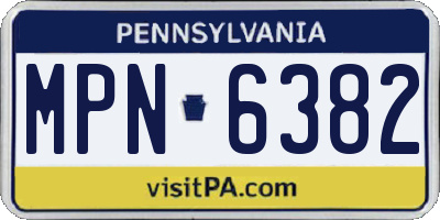PA license plate MPN6382