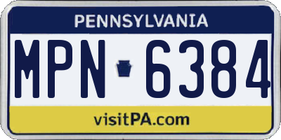 PA license plate MPN6384
