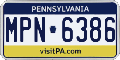 PA license plate MPN6386