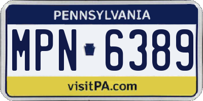 PA license plate MPN6389
