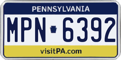 PA license plate MPN6392
