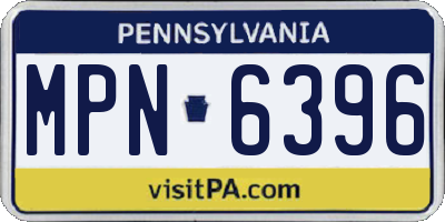 PA license plate MPN6396
