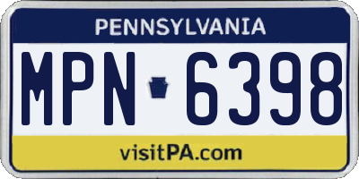 PA license plate MPN6398