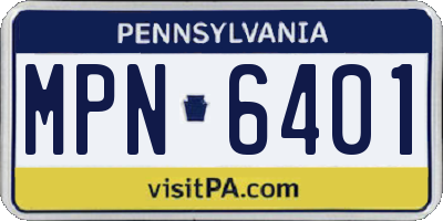 PA license plate MPN6401