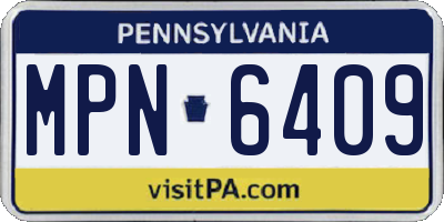 PA license plate MPN6409