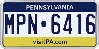 PA license plate MPN6416