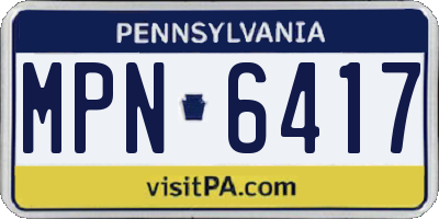 PA license plate MPN6417