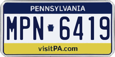 PA license plate MPN6419
