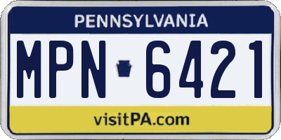 PA license plate MPN6421
