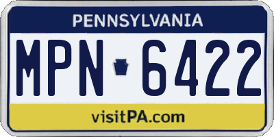 PA license plate MPN6422