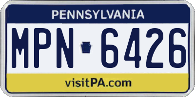 PA license plate MPN6426