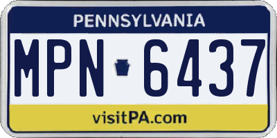 PA license plate MPN6437