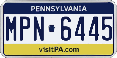 PA license plate MPN6445