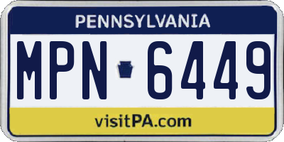 PA license plate MPN6449