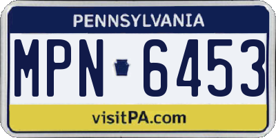PA license plate MPN6453