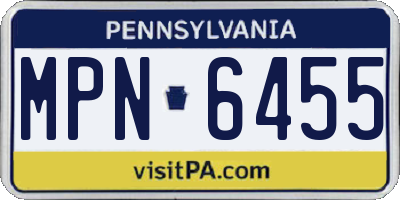 PA license plate MPN6455