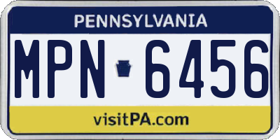 PA license plate MPN6456