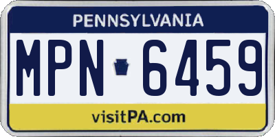 PA license plate MPN6459