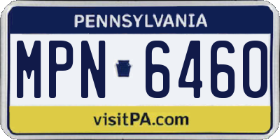 PA license plate MPN6460