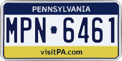 PA license plate MPN6461