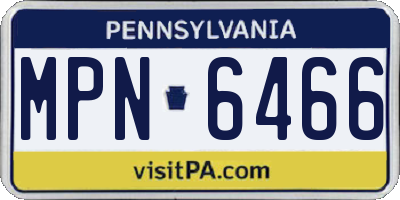 PA license plate MPN6466