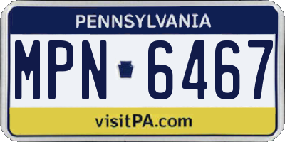 PA license plate MPN6467