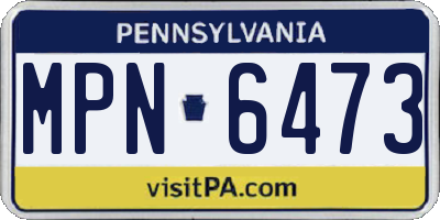 PA license plate MPN6473