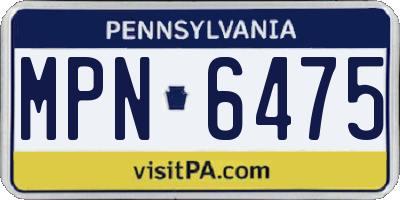 PA license plate MPN6475