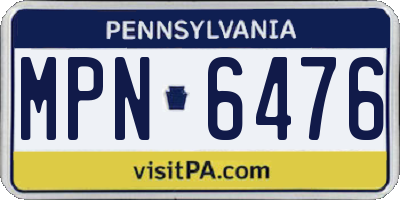 PA license plate MPN6476