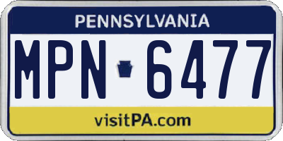 PA license plate MPN6477