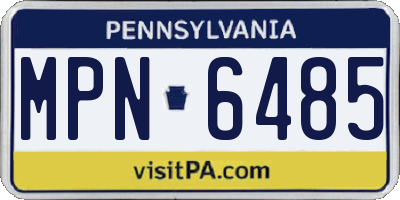PA license plate MPN6485