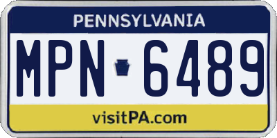 PA license plate MPN6489