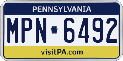 PA license plate MPN6492